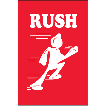 4 x 6" - "Rush" Labels