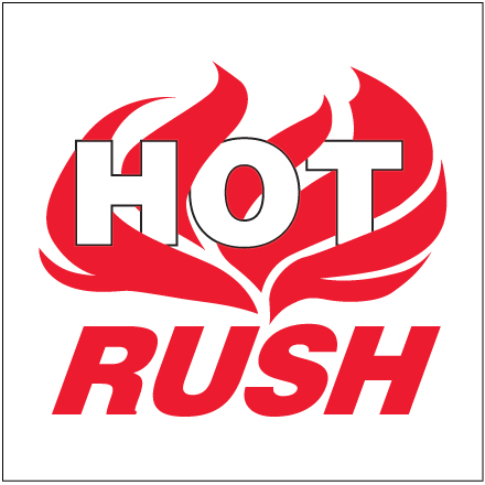 4 x 4" - "Hot Rush" Labels