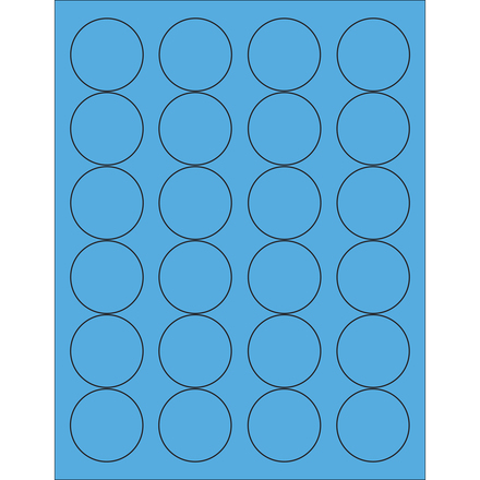 1 <span class='fraction'>2/3</span>" Fluorescent Blue Circle Laser Labels