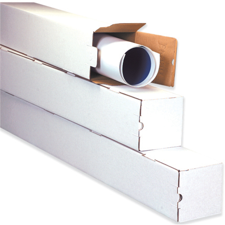 5 x 5 x 30" White Square Mailing Tubes