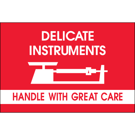 2 x 3" - "Delicate Instruments - HWC" - Fragile Labels