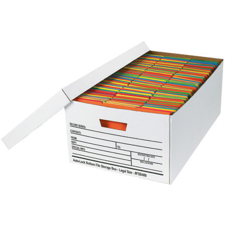 24 x 15 x 10" Auto-Lock Bottom File Storage Boxes