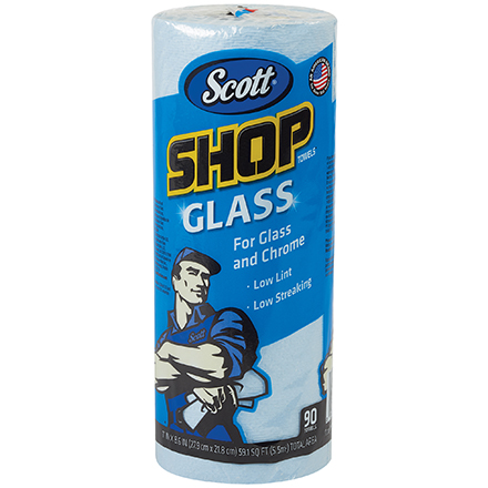 Scott<span class='rtm'>®</span> Shop Towels on a Roll for Glass