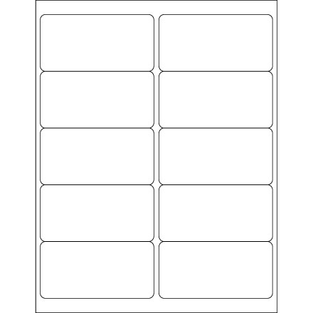 4 x 2" White Rectangle Laser Labels - Master Case