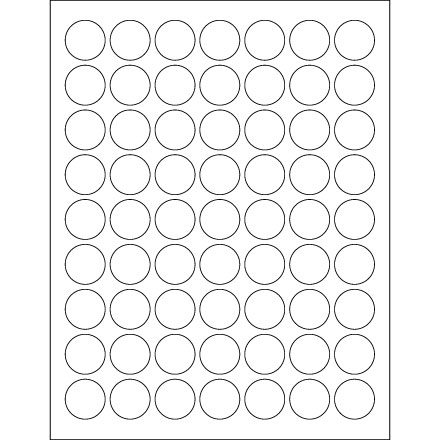 1" White Removable Circle Laser Labels