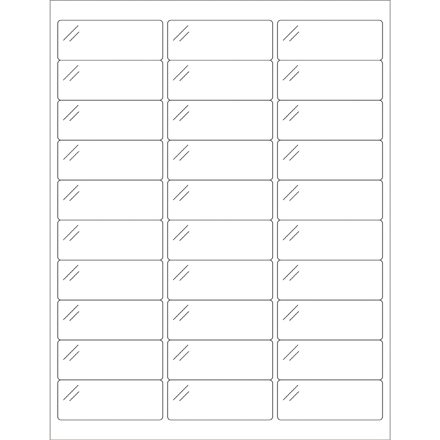 2 <span class='fraction'>5/8</span> x 1" Pure Clear Rectangle Laser Labels